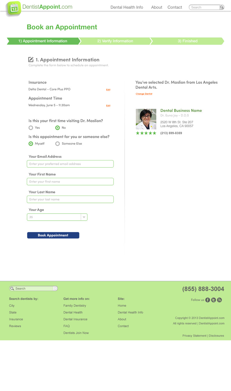 1-800-Dentist: Dentist Appoint Web App Official
